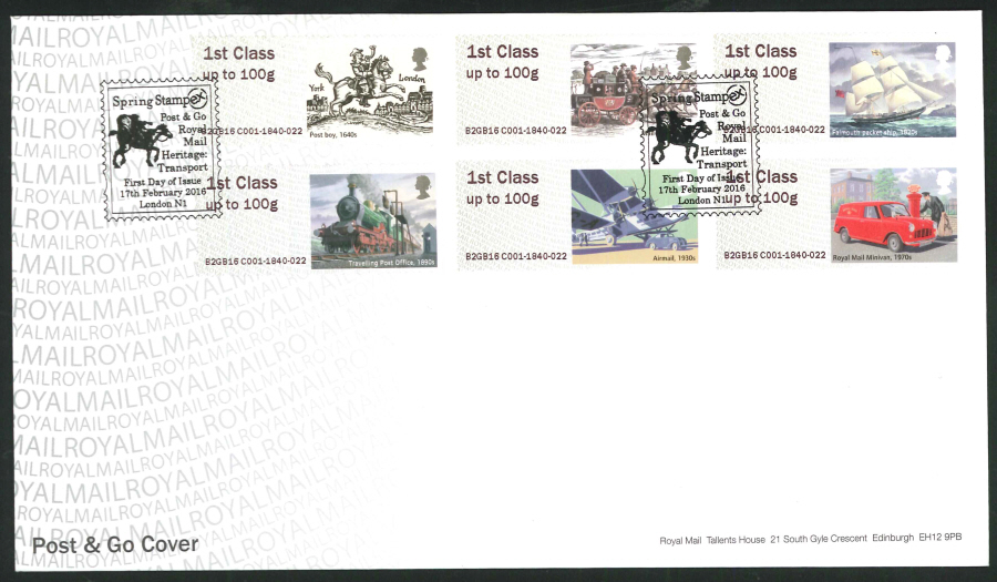 2016 - Post & Go Royal Mail 500 Years First Day Cover- Stampex Postmark